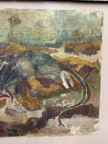 EARLY 20th CENTURY OIL STUDY OF A RODENT