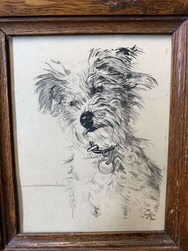 A Little Collection Of 3 Pencil Dog Portraits