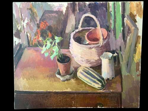 Mid Century Still Life With A Geranium