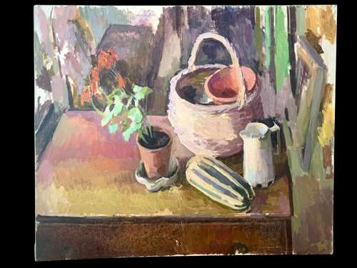 Mid Century Still Life With A Geranium