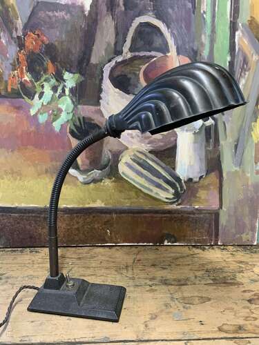1930’s Desk Lamp With Shell Shade