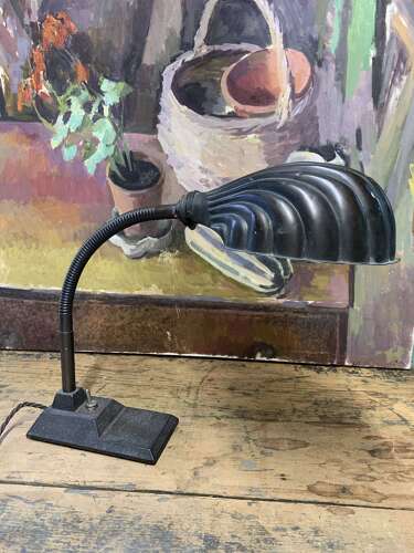 1930’s Desk Lamp With Shell Shade