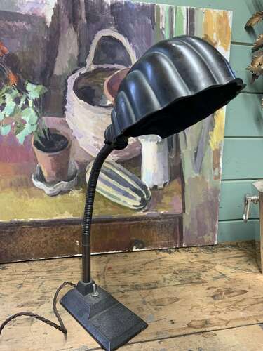 1930’s Desk Lamp With Shell Shade