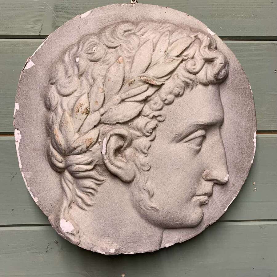 A Large Antique French Plaster Wall Roundel