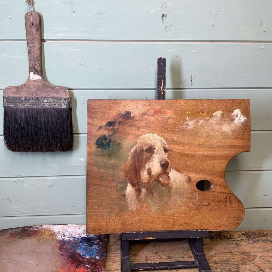 George Fauvel - Portrait Of A Spaniel On Artists Palette