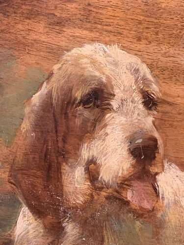 George Fauvel - Portrait Of A Spaniel On Artists Palette