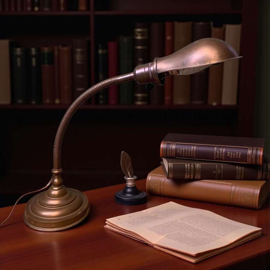 French Brass Desk Lamp