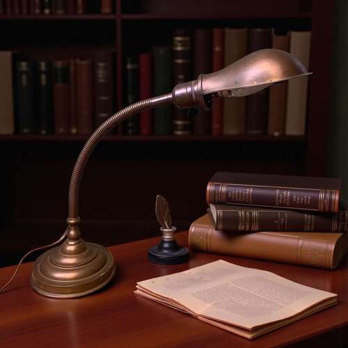 French Brass Desk Lamp