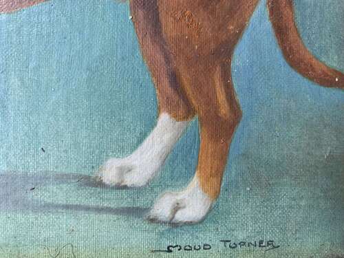 Early 20th C Portrait Of A Staffy By Maud Turner