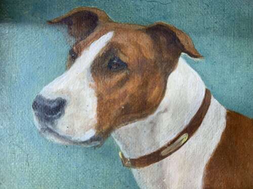 Early 20th C Portrait Of A Staffy By Maud Turner