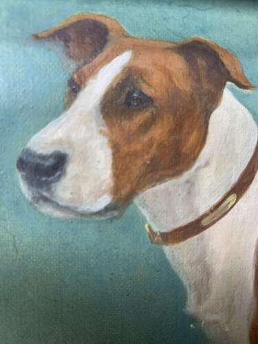 Early 20th C Portrait Of A Staffy By Maud Turner