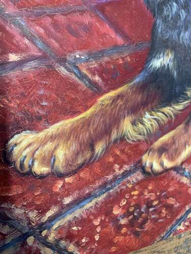 Oil On Panel Of A Cocker Spaniel And A Pug