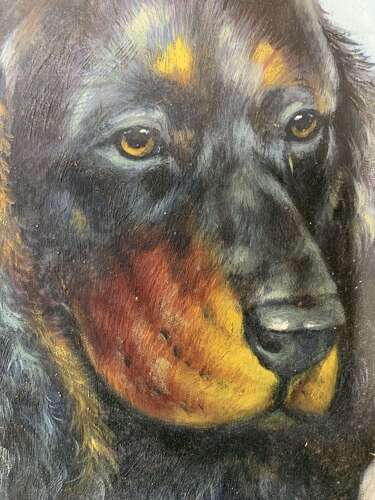 Oil On Panel Of A Cocker Spaniel And A Pug