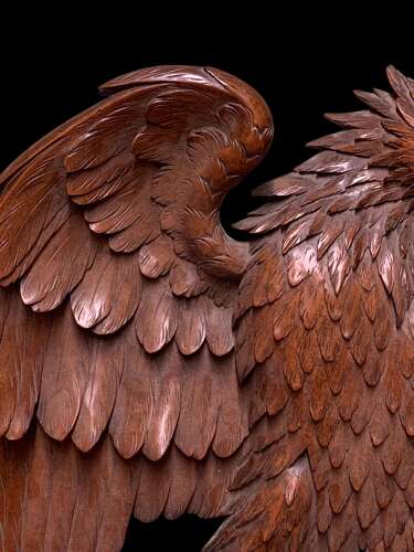 Antique Carved Walnut Eagle Design Mirror