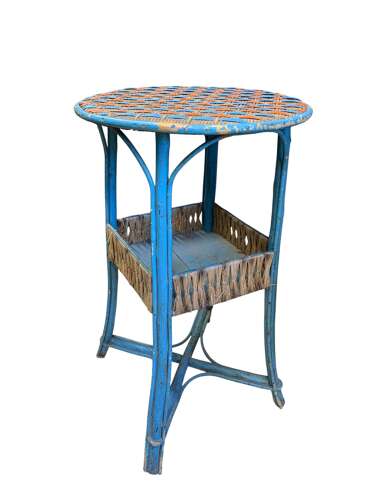 French Rattan Antique Side Table