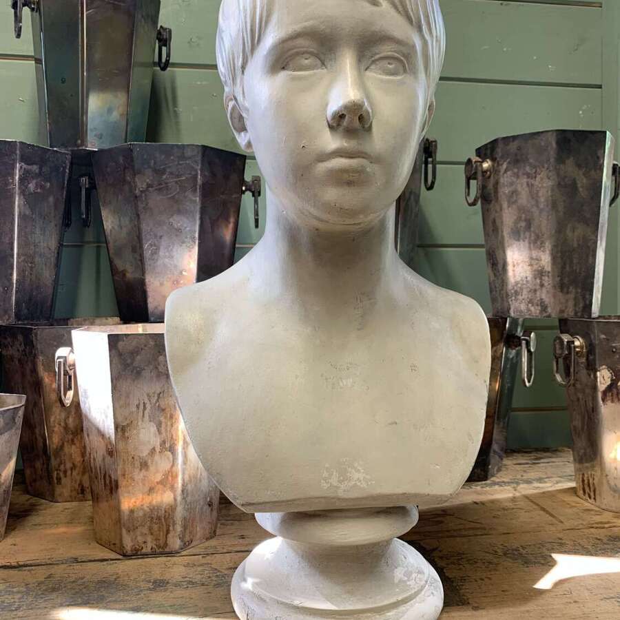 Antique Plaster Bust Of A Young Man