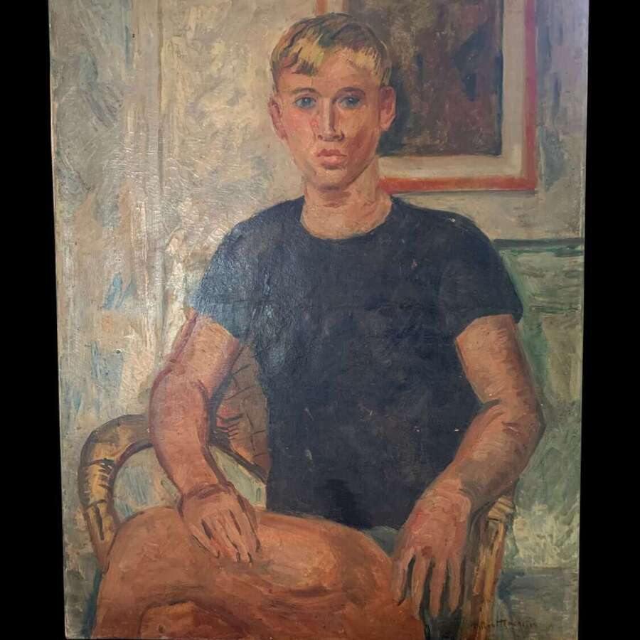 Portrait Of A Young Man - Oil On Canvas