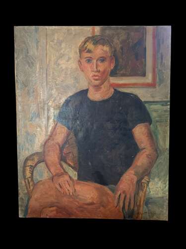 Portrait Of A Young Man - Oil On Canvas