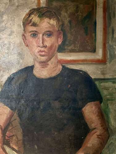 Portrait Of A Young Man - Oil On Canvas