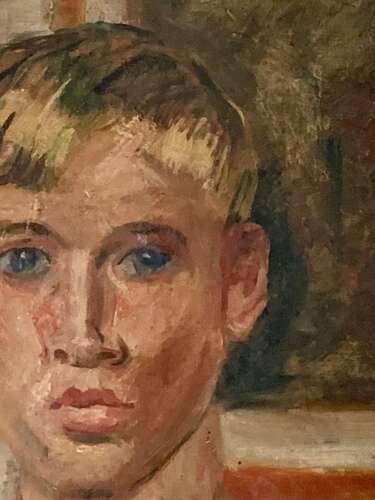 Portrait Of A Young Man - Oil On Canvas