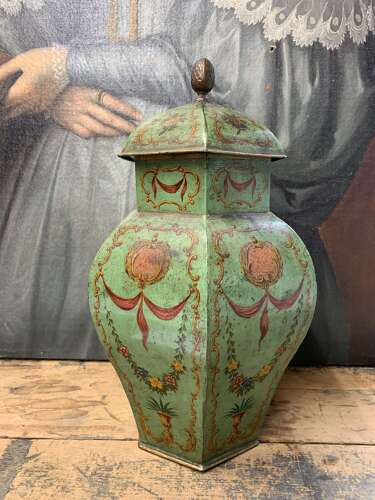 French Toleware Vase & Cover