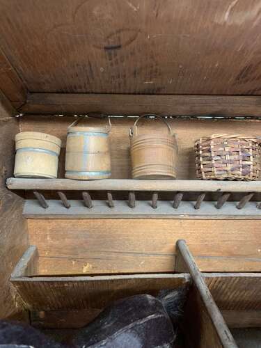 A Folk Art Wooden Toy Model Of A Stable