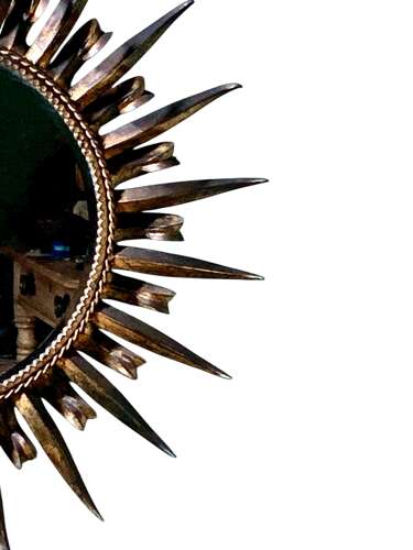 Large Gilt Metal Sunburst Mirror