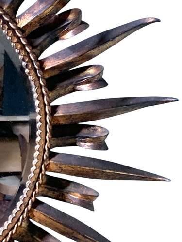 Large Gilt Metal Sunburst Mirror