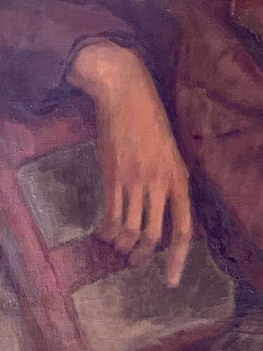 MID CENTURY OIL ON CANVAS OF A YOUNG BOY