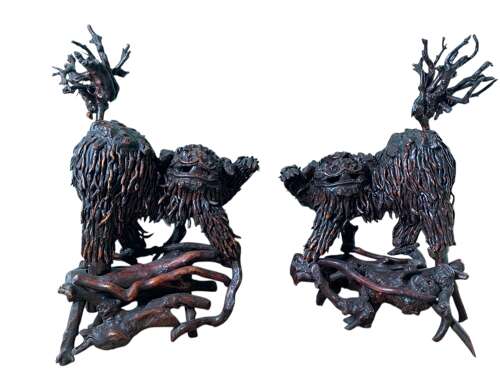 EXCEPTIONAL PAIR OF ANTIQUE CHINESE DOGS OF FO
