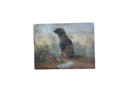 GHOSTLY DOG - OIL ON PANEL