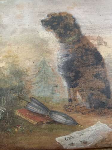 GHOSTLY DOG - OIL ON PANEL