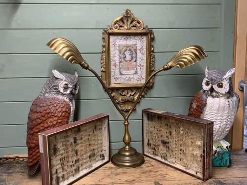 UNUSUAL MID CENTURY DOUBLE DESK OR SIDE LAMP
