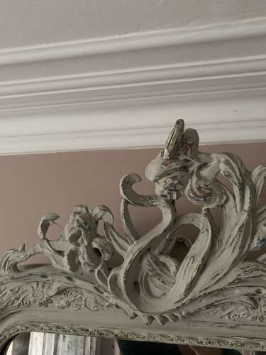 LARGE FRENCH ART NOUVEAU PERIOD WALL MIRROR