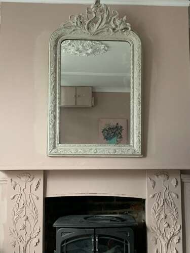 LARGE FRENCH ART NOUVEAU PERIOD WALL MIRROR