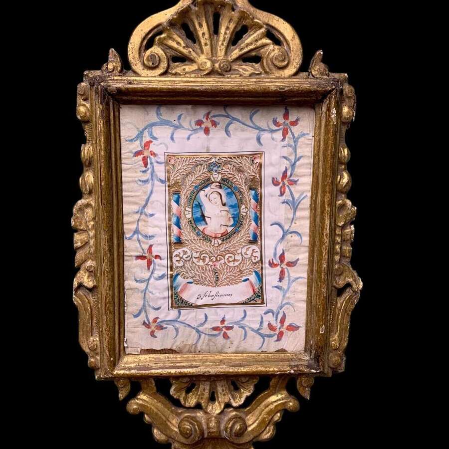 18th CENTURY FRENCH MINIATURE OF SAINT SEBASTIEN