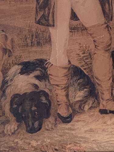 FIRST EMPIRE - FRENCH WATERCOLOUR OF A HUNTER