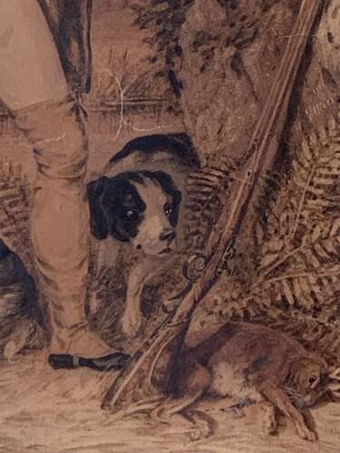 FIRST EMPIRE - FRENCH WATERCOLOUR OF A HUNTER