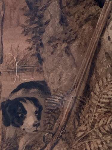 FIRST EMPIRE - FRENCH WATERCOLOUR OF A HUNTER