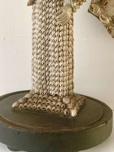 A RARE 19th CENTURY SAILORS SEASHELL DOLL