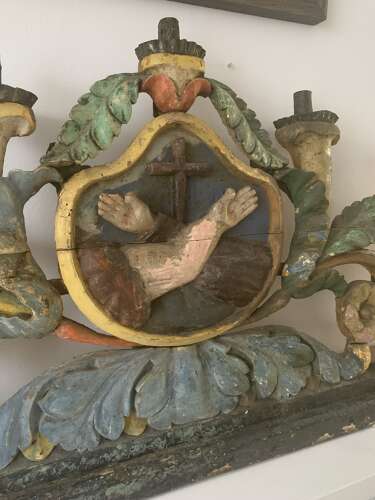 18th CENTURY ITALIAN CARVED ALTAR CANDELABRUM