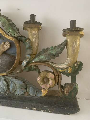 18th CENTURY ITALIAN CARVED ALTAR CANDELABRUM