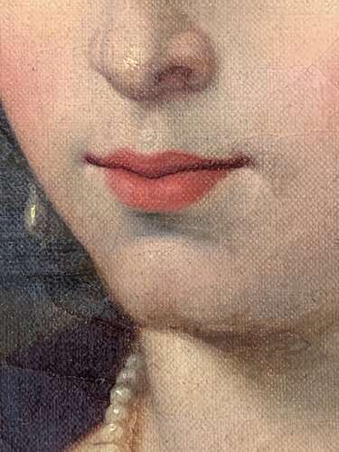 LARGE ANTIQUE OIL PORTRAIT AFTER TITIAN