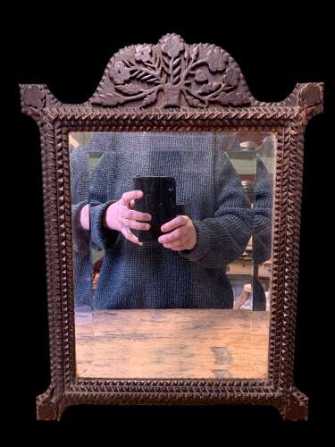 19th CENTURY TRAMP ART MIRROR
