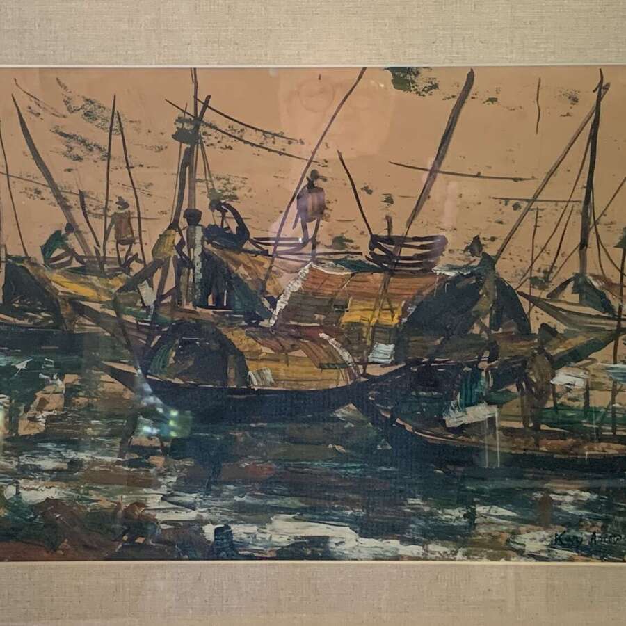 MID CENTURY OIL - FISHING BOATS