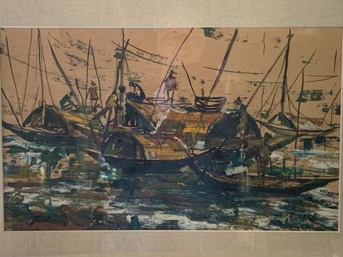 MID CENTURY OIL - FISHING BOATS