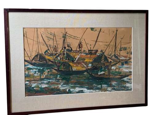 MID CENTURY OIL - FISHING BOATS