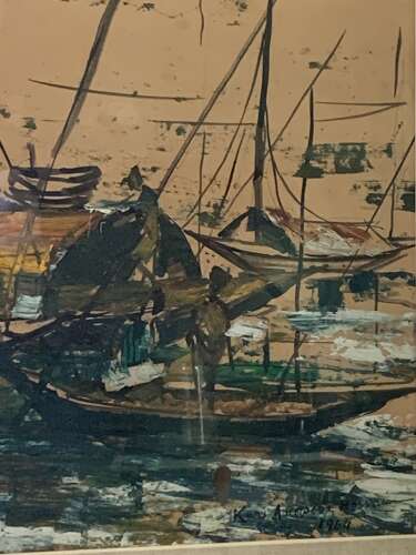 MID CENTURY OIL - FISHING BOATS