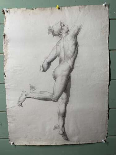ACADEMIC DRAWING OF HERMES OR MERCURY c1824