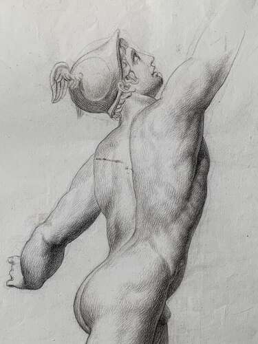 ACADEMIC DRAWING OF HERMES OR MERCURY c1824